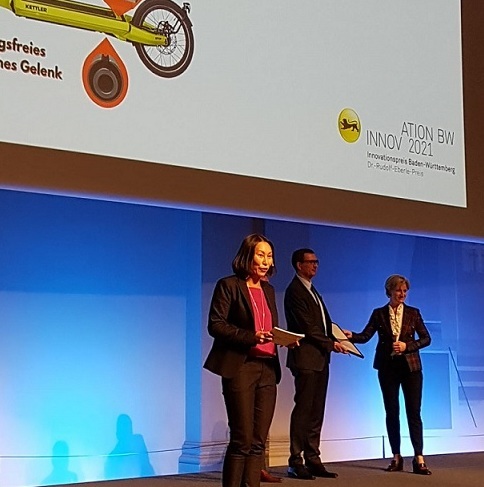 Vorstellung des Lastenrads beim Innovationspreis BW